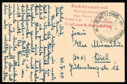 Heimkehrer Post, seltener Stpl. 'Gebührenfrei des bayr. Roten ...