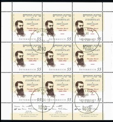 100. Todestag von Theodor Herzl 2004, im Kleinbogen, sauber mit ...