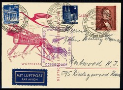 1. Helikopter Postflug in Deutschland 10.6.1951 von Wuppertal - ...
