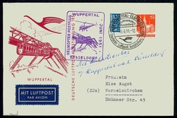 1. Helikopter Postflug in Deutschland 10.6.1951 von Wuppertal - ...