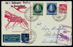 1. Helikopter Postflug in Deutschland 10.6.1951 von Wuppertal - ...