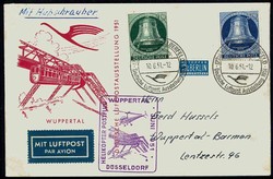 1. Helikopter Postflug in Deutschland 10.6.1951 von Wuppertal - ...