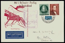 1. Helikopter Postflug in Deutschland 10.6.1951 von Wuppertal - ...