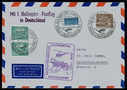1. Helikopter Postflug in Deutschland 10.6.1951 von Wuppertal - ...