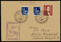 1. Helikopter Postflug in Deutschland 10.6.1951 von Wuppertal - ...