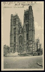 Feldpost I. WK, Bedarfskarte 'Brüssel - Eglise Ste-Gudule', als ...
