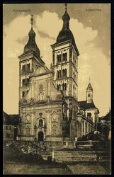 Feldpost I. WK, Karte 'Amorbach - Abteikriche', als Feldpost ...