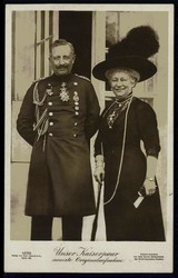 Feldpost I. WK, Fotokarte mit später Aufnahme des Kaiserpaares, als ...