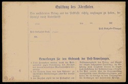 1874, 6 Kr. Postanweisung, Ganzsache, sauber ungebraucht, gute ...