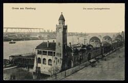 Hamburg, die neuen Landungsbrücken, als Feldpost 'Hamburg 11.8.15' ...