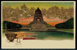 Leipzig, Völkerschlacht-National-Denkmal, um 1913, ungebraucht, Ecke ...