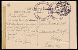 Belgien, Bruges, Rathaus - Gotische Halle, als Feldpost '21.7.15' ...