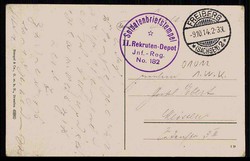 I. WK, deutsche Spottkarte gegen die Engländer aus der Zeit zwischen ...