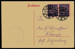 Deutsches Reich Dienstpost-Karte aus Plön 14.4.23, adressiert nach ...