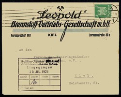 Firmen-Werbebrief aus der Weimarer Republik für Brennstoffe usw., ...