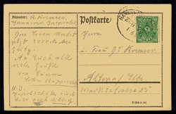 40 Mark Posthorn 1922 als portogerechte Einzelfrankatur, mit ...
