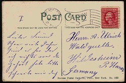 USA, Belmont Hotel in New York, gelaufen 'Philadelphia ca. 1912', ...