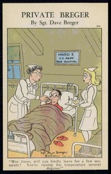 USA, Soldatenhumor-Karte aus dem II. WK in Farbe, aus der Serie ...