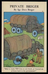 USA, Soldatenhumor-Karte aus dem II. WK in Farbe, aus der Serie ...