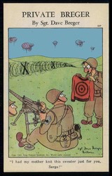 USA, Soldatenhumor-Karte aus dem II. WK in Farbe, aus der Serie ...