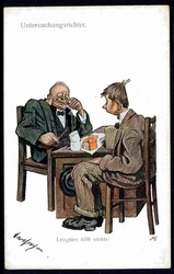 Österreich um 1910, Wiener Künstler-Karte 'Leugnen hilft nichts!', ...