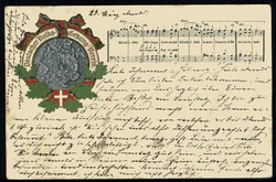 Österreich, Werbekarte des deutschen Volk-Gesangvereines, mit Noten ...