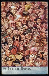 Karikatur-Karte 'Im Tale der Tränen' aus der Kaiserreichzeit, späte ...