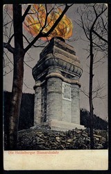 Heidelberg, Heidelberger Bismarcksäule beleuchtet, um 1905, ...