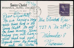 Bismarck-Verehrung im In- und Ausland, hier: 'Chicago, Swiss Chalet ...