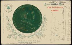 Bismarck, Portrait-Karte mit dem berühmten Aufspruch 'Wir Deutsche ...