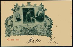 Bismarck, Portrait-Karte mit dem berühmten Aufspruch 'Wir Deutsche ...