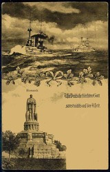 Bismarck, Portrait-Karte mit dem berühmten Aufspruch 'Wir Deutsche ...