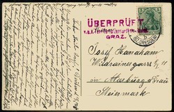 I. WK, patriotische Karte aus der Zeit 1914 bis 1918, u. a. mit ...