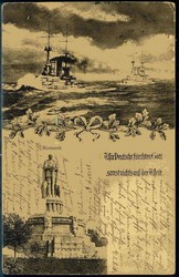 I. WK, patriotische Karte aus der Zeit 1914 bis 1918, u. a. mit ...