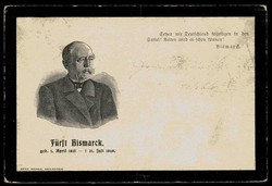 Bismarck-Trauer, Trauerkarte auf den Tod des 'eisernen Kanzlers', der ...