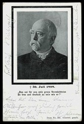 Bismarck-Trauer, Trauerkarte auf den Tod des 'eisernen Kanzlers', der ...
