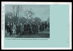 Seltene Erinnerungskarte 'Der Gang der Ostmärker zum Sarge Bismarcks ...