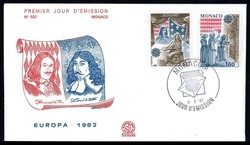 Europa: Historische Ereignisse 1982, sauber auf Blanko-Schmuck-FDC.