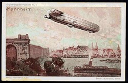 Gebrüder Stollwerck Werbekarte für Zeppelin, hier Postkarte Nr. 4 ...