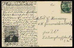Gebrüder Stollwerck Werbekarte für Zeppelin, hier Postkarte Nr. 4 ...