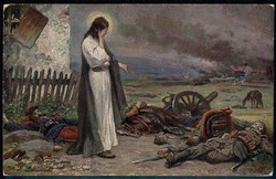 I. WK, münchener Künstler-Karte Nr. 4 mit Thematik 'Frieden', ...