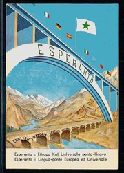 Esperanto, historische Karte für die weltweite Kunstsprache, hier ...