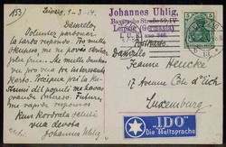 Esperanto, historische Karte für die weltweite Kunstsprache, hier ...