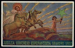 Esperanto, historische Karte für die weltweite Kunstsprache, hier ...
