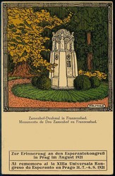 Esperanto, historische Karte für die weltweite Kunstsprache, hier ...