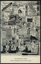 Esperanto, historische Karte für die weltweite Kunstsprache, hier ...