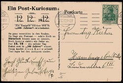 12.12.12, Gedenkkarte zu dem seltenen Datum, gelaufen Hamburg an ...