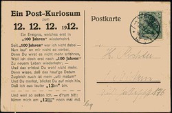 12.12.12, Gedenkkarte zu dem seltenen Datum, gelaufen Leipzig an ...