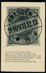 11.12.13, Gedenkkarte zu dem seltenen Datum, gelaufen Dresden an ...