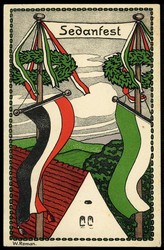 Sedanfest, Erinnerungs-Karte an den Sieg bei Sedan, wohl um 1900, ...